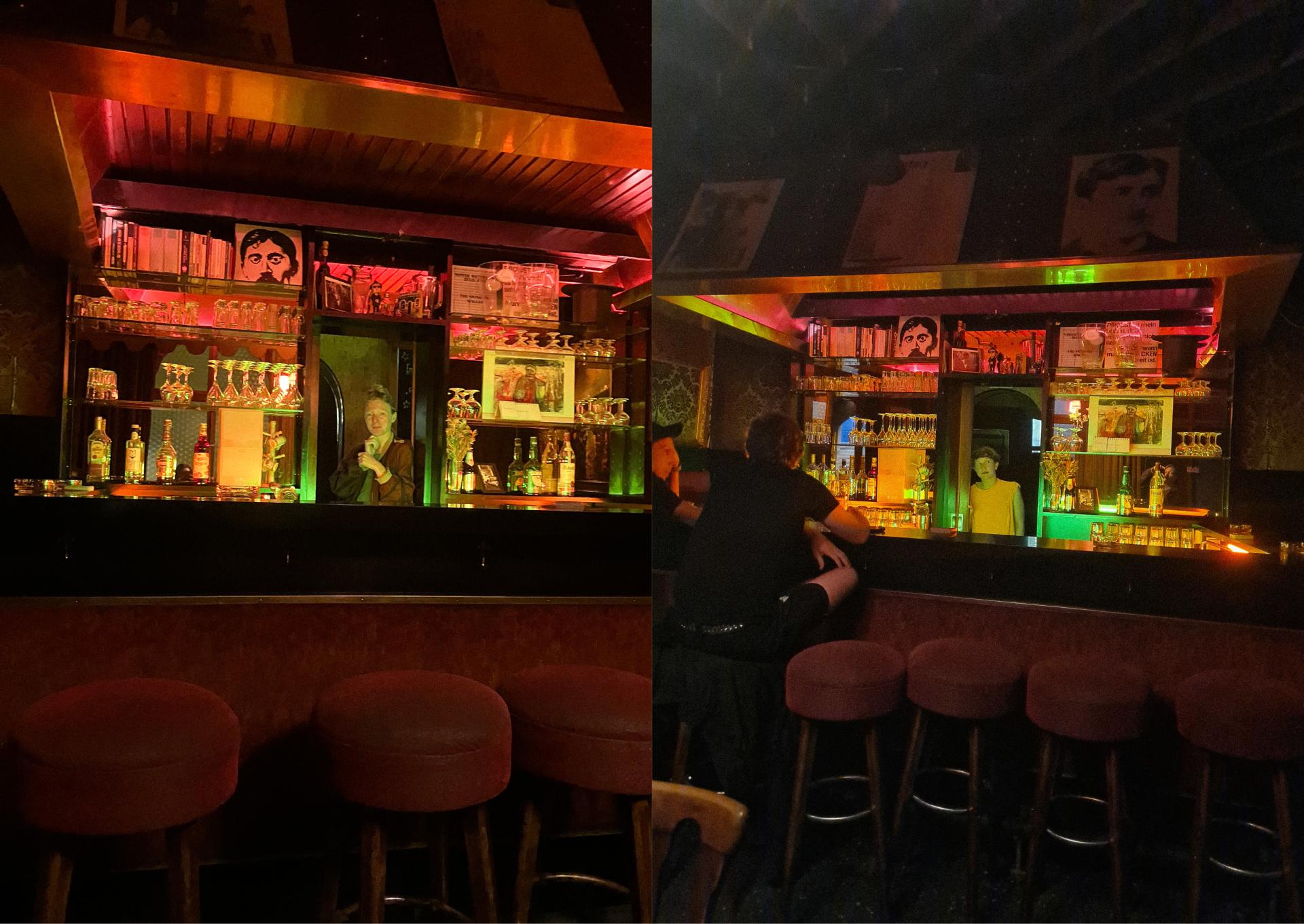 Szene in einer Bar bei Nacht